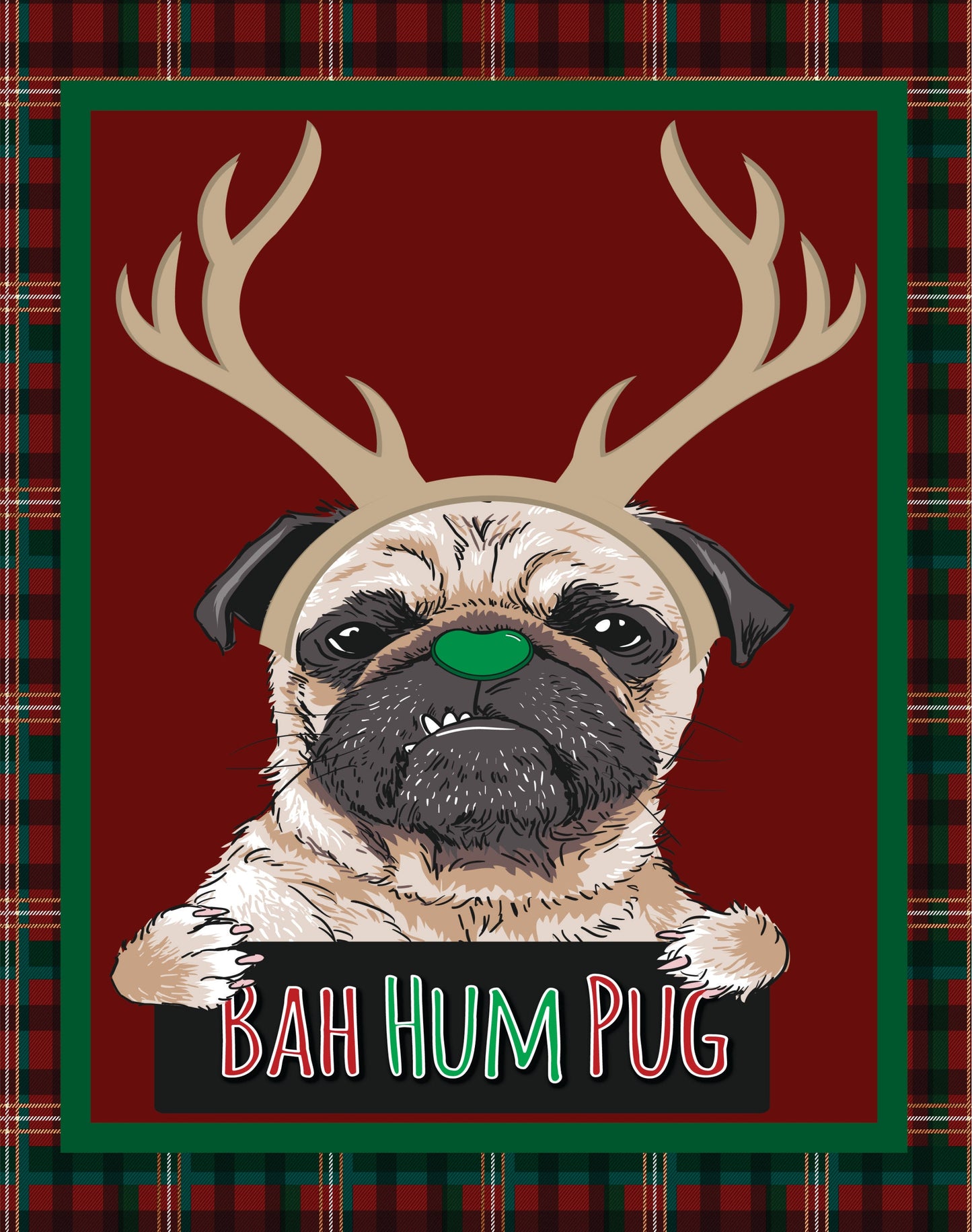 Bah Hum Pug Sign