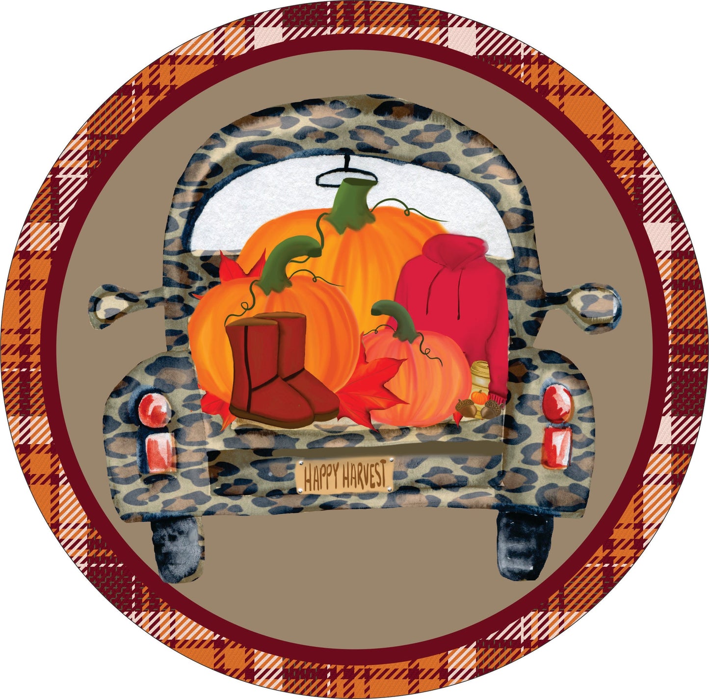 Fall Leopard Truck Round