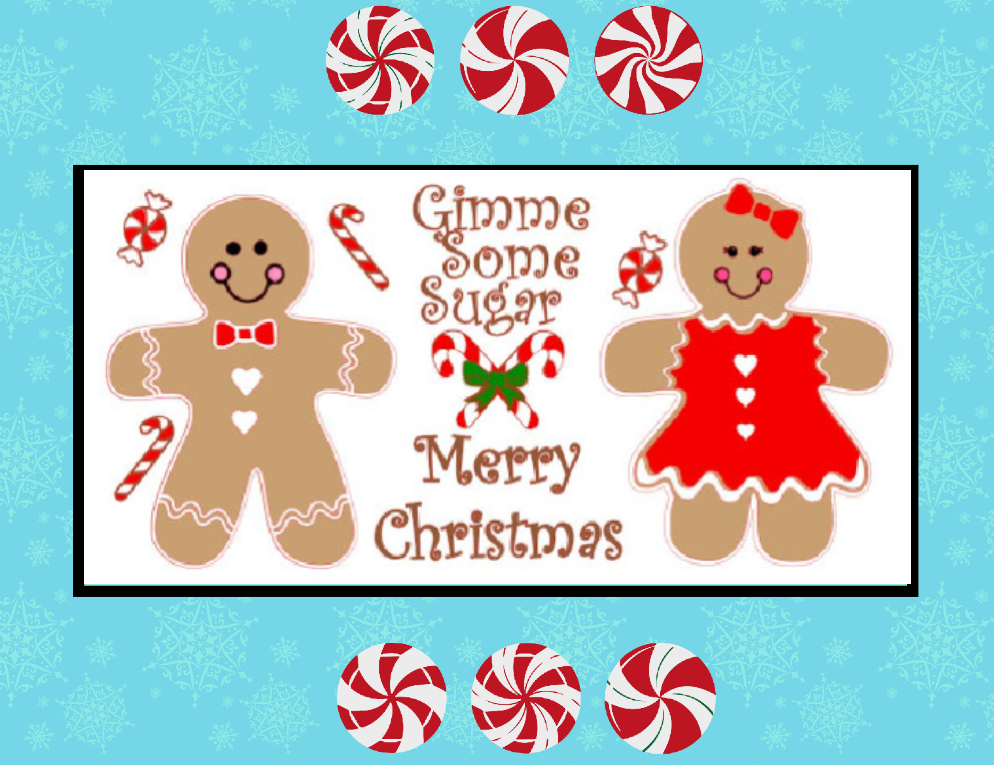 Gingerbread Boy and Girl sign- Give me some Sugar