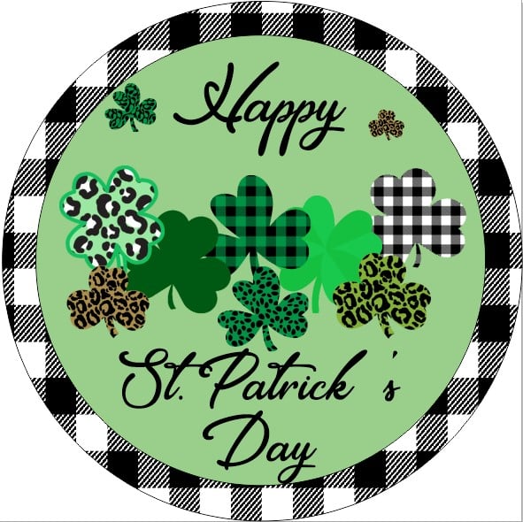 St. Patricks Day Animal Print Shamrocks