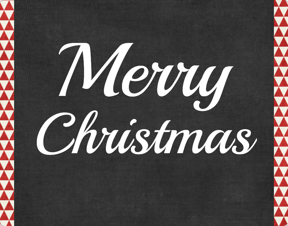 Merry Christmas Checked red and white edge