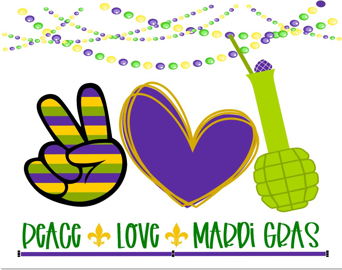 Peace Love Mardi Gras