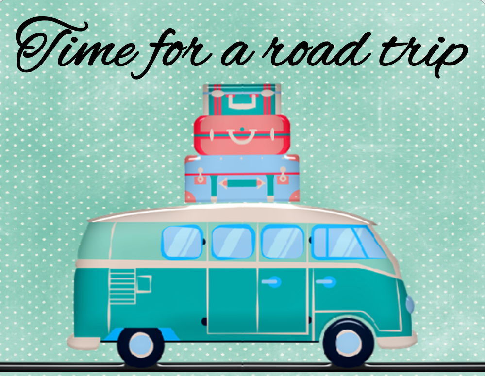 Time for a road trip bus sign