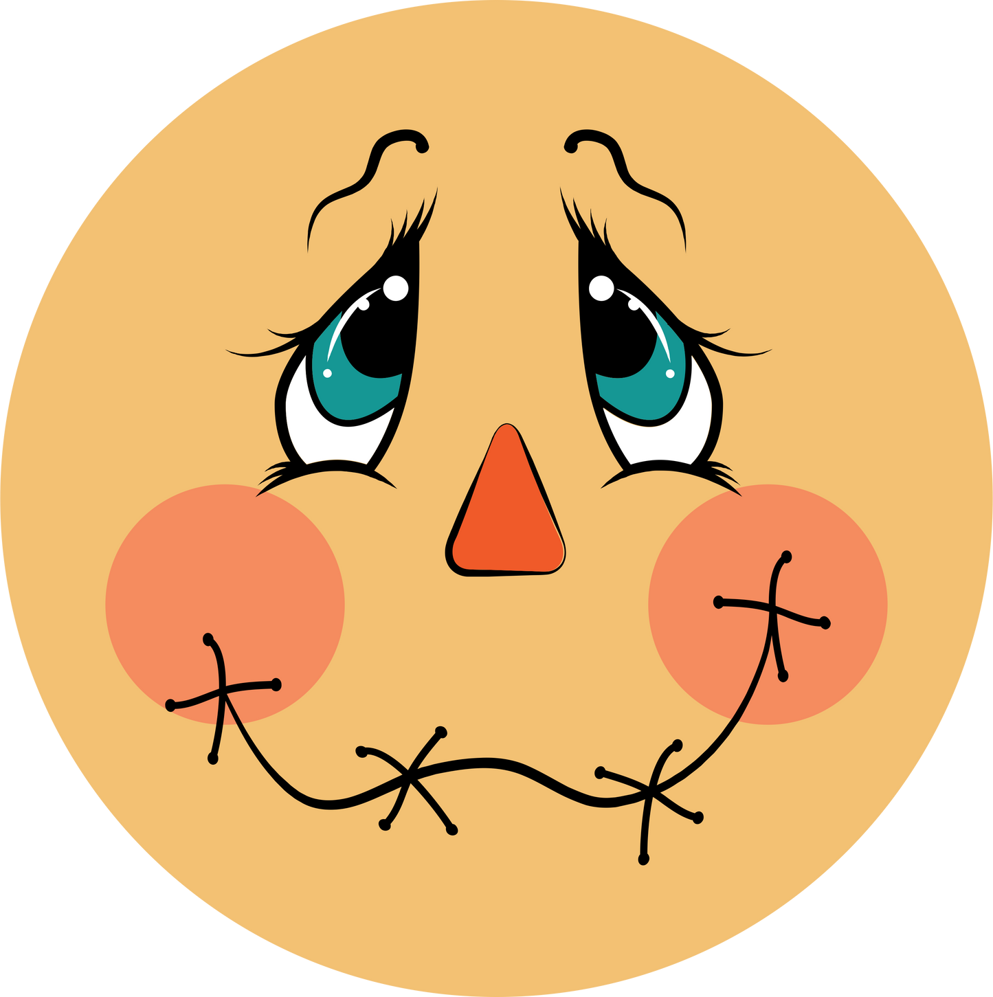 Scarecrow Face Sign Round