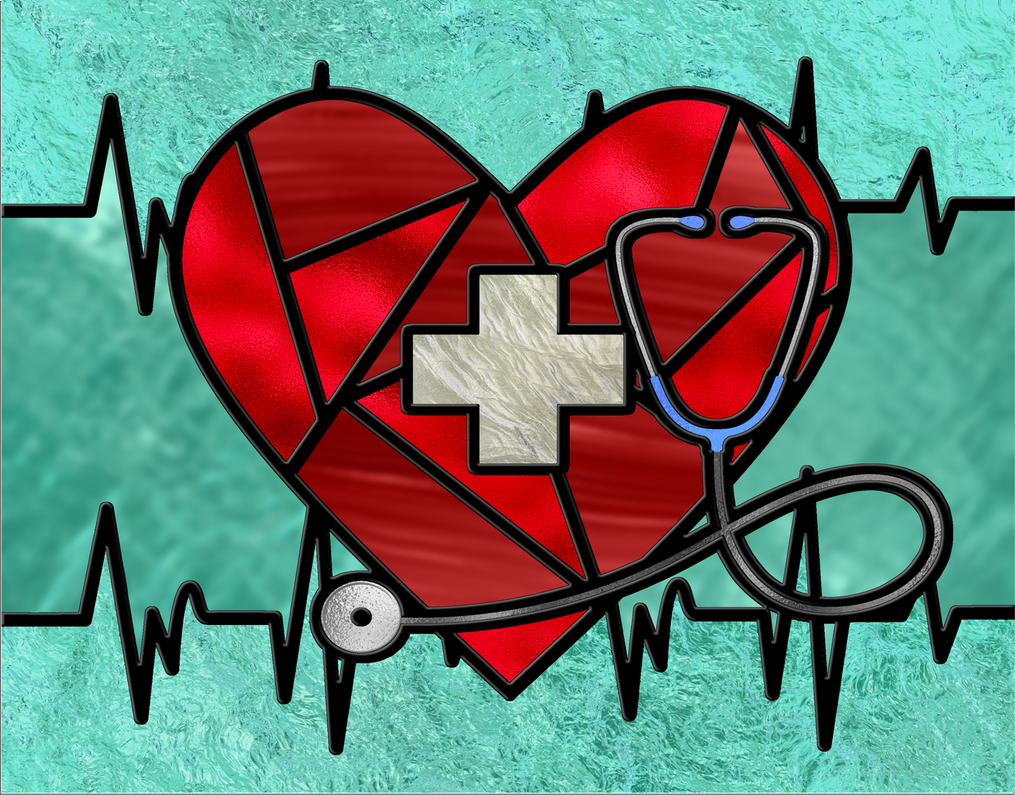 Nurse/Doctor Stained Glass Look Sign 9x7