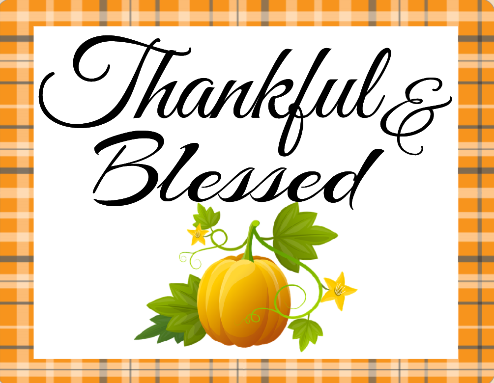 Thankful and Blessed Pumpkin sign