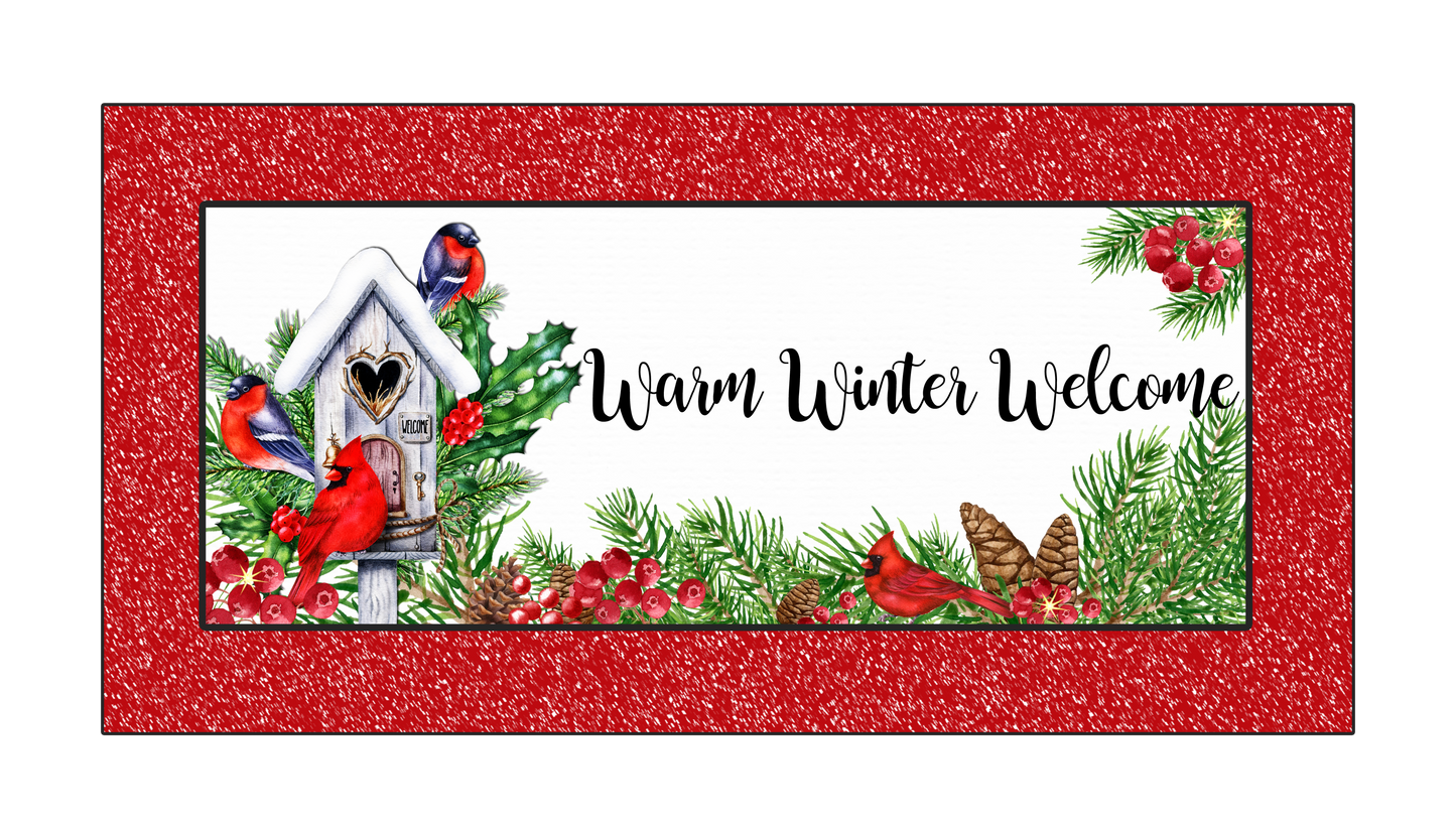 Warm Winter Welcome 6 x 12 wreath sign