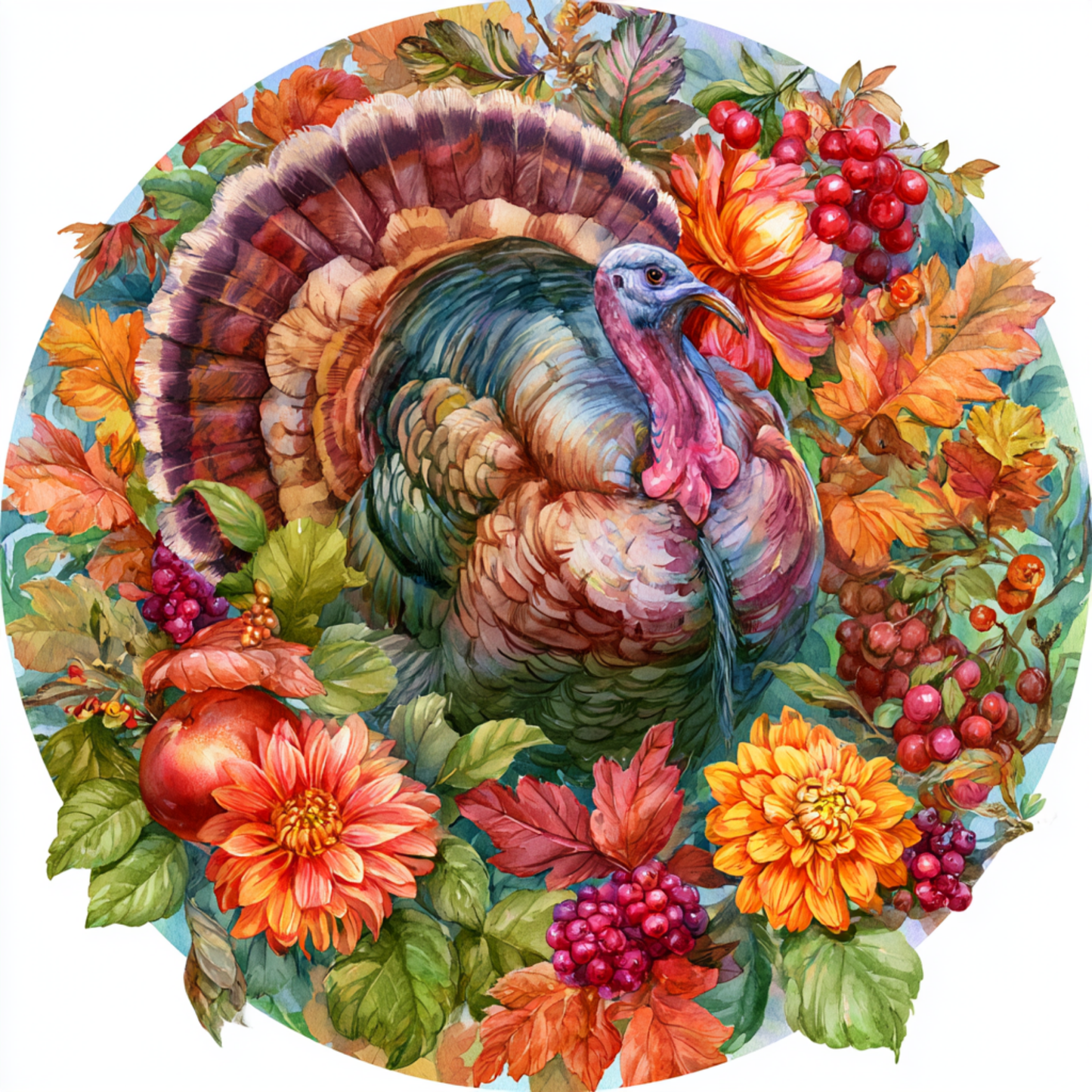 Fall Turkey Sign and Ribbon Set