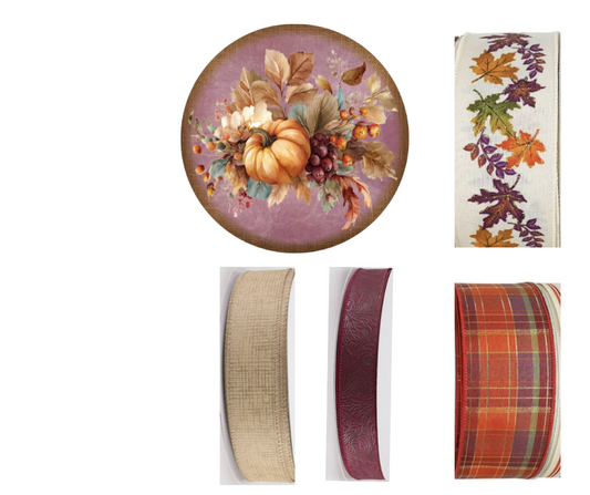 Vintage Fall Sign and Ribbon Set
