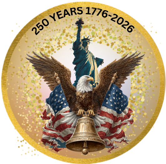 250 Years Patriotic Gold Round
