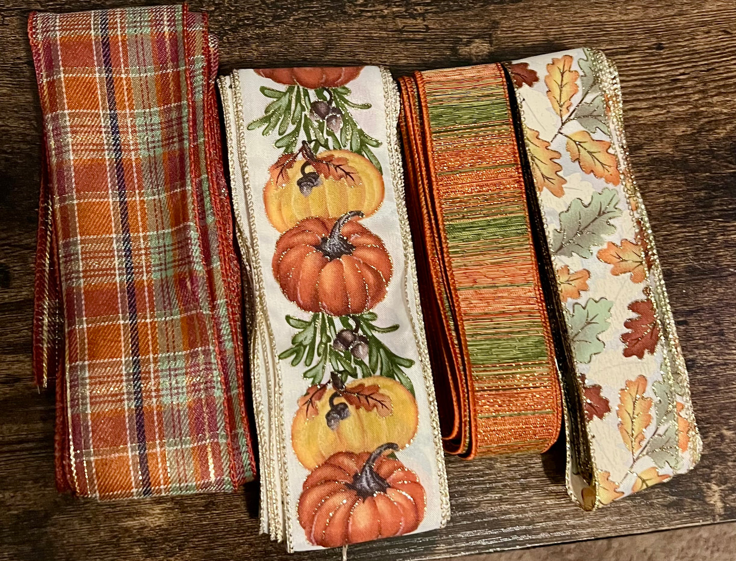 Pumpkins wreath Fall Sign and Ribbon Set