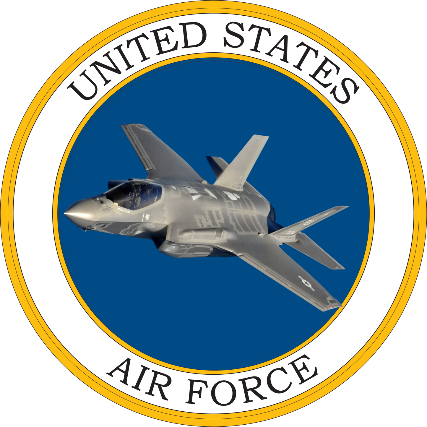 Air Force F-35 Jet Round Sign