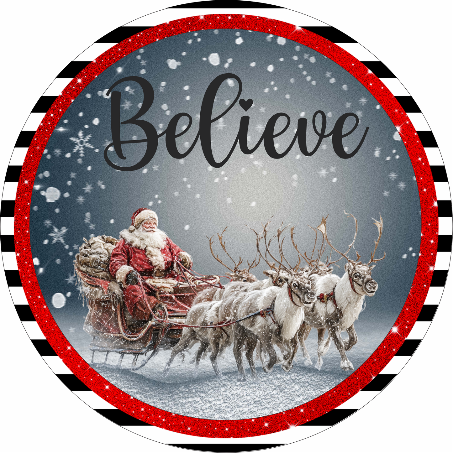Believe in Santa Flying Round