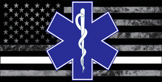 Black and White Flag Medical Sign 6 x 12 Sign