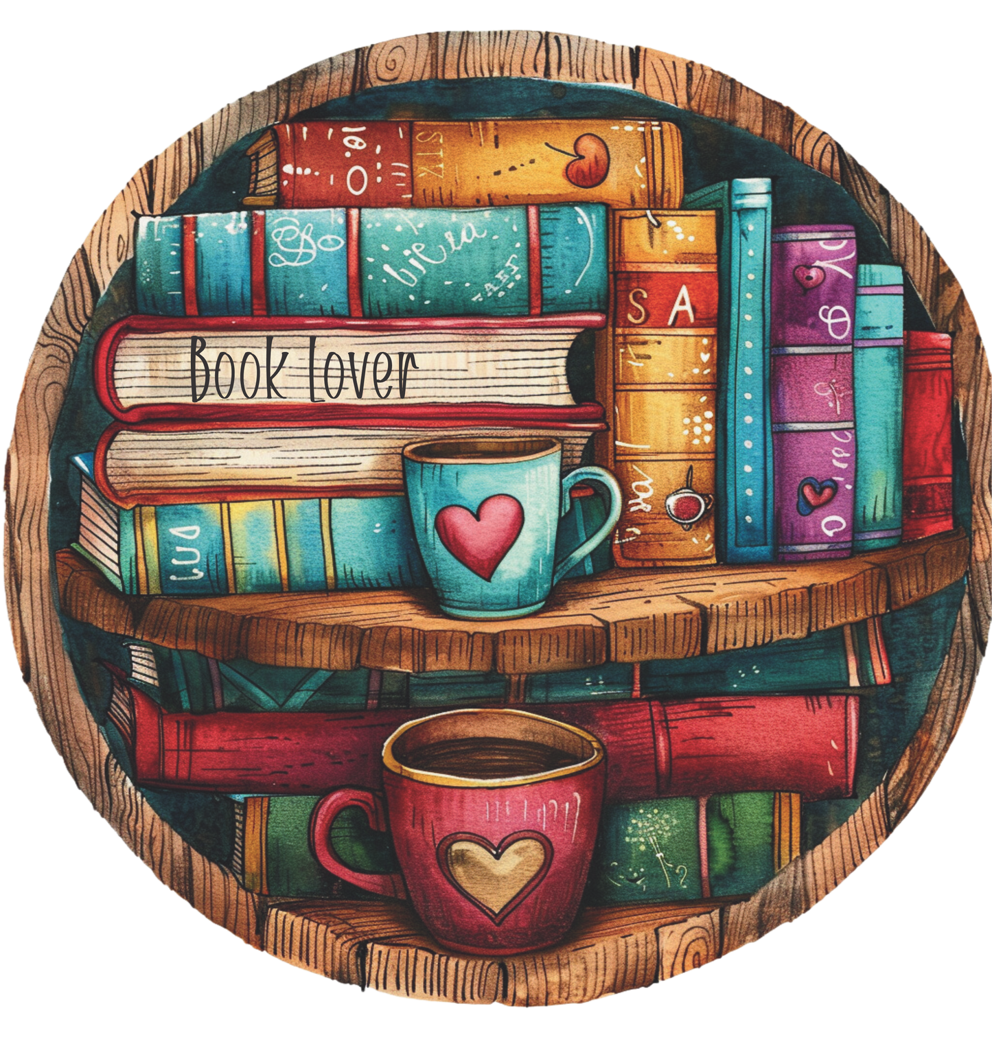 Book lover sign Round