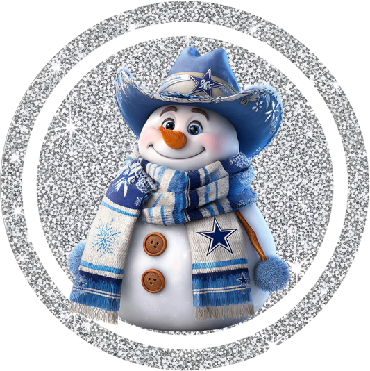 Cowboy Snowman Round Sign