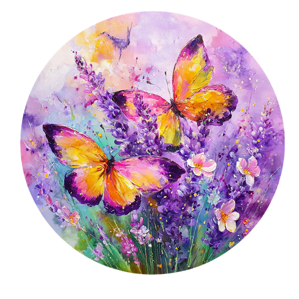 Purple and Orange Spring Summer Sign and Ribbon Set