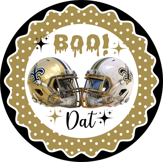Boo Dat double Fluer De Lis helmet  Round Sign