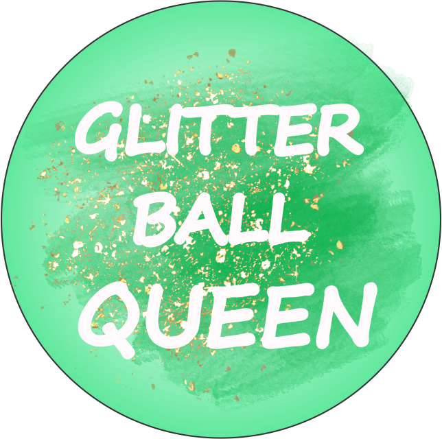 Glitter Ball Queen Keychain – Double Sided | 1.9" x 1.9" | Multiple Colors