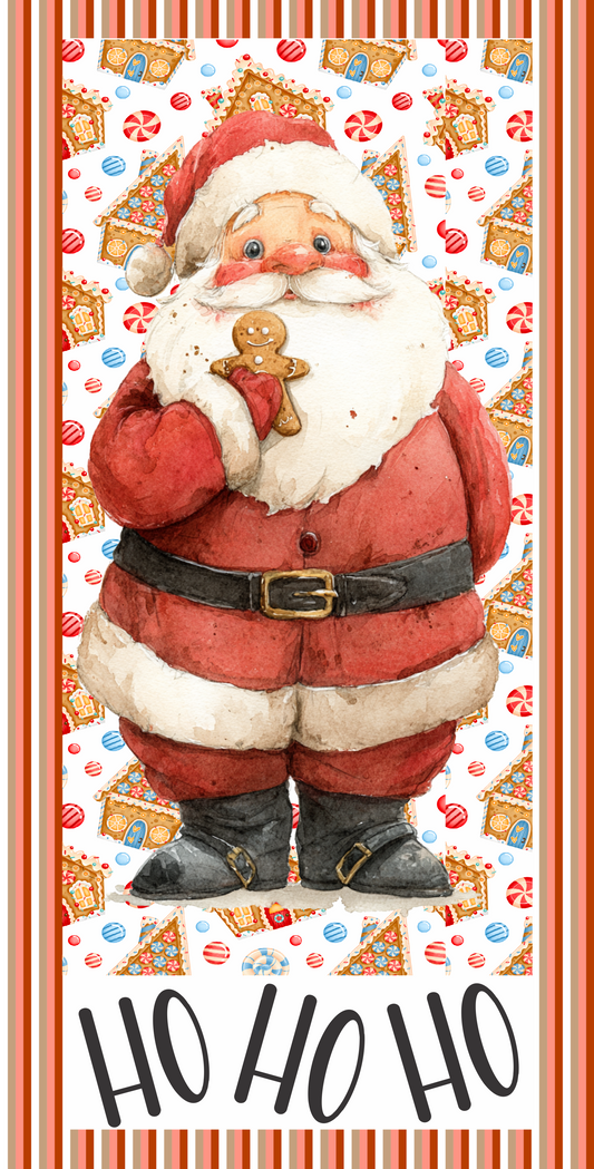 Ho Ho Ho Santa Gingerbread 6 x 12 wreath sign