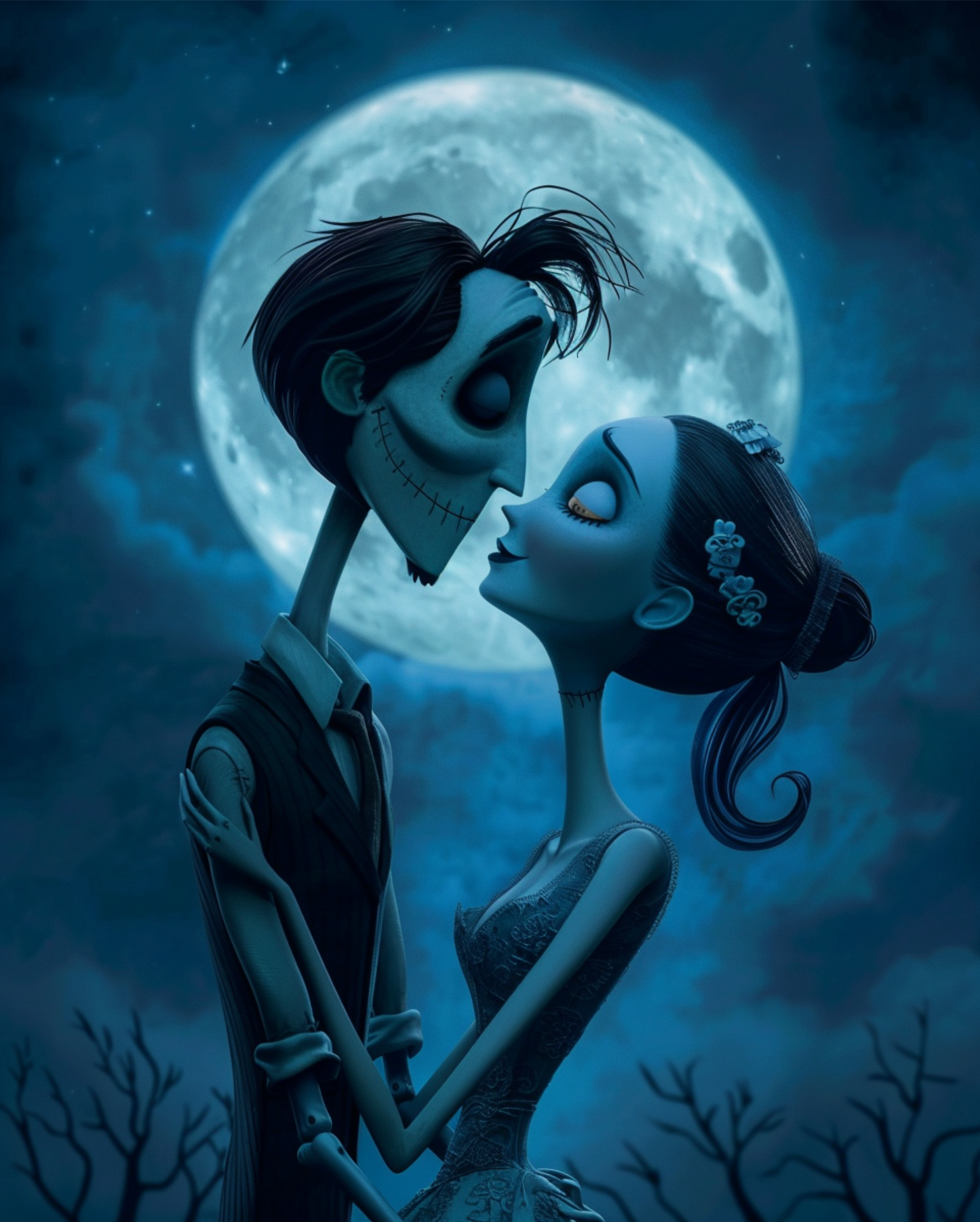 Couple in Blue Moonlight 8x10