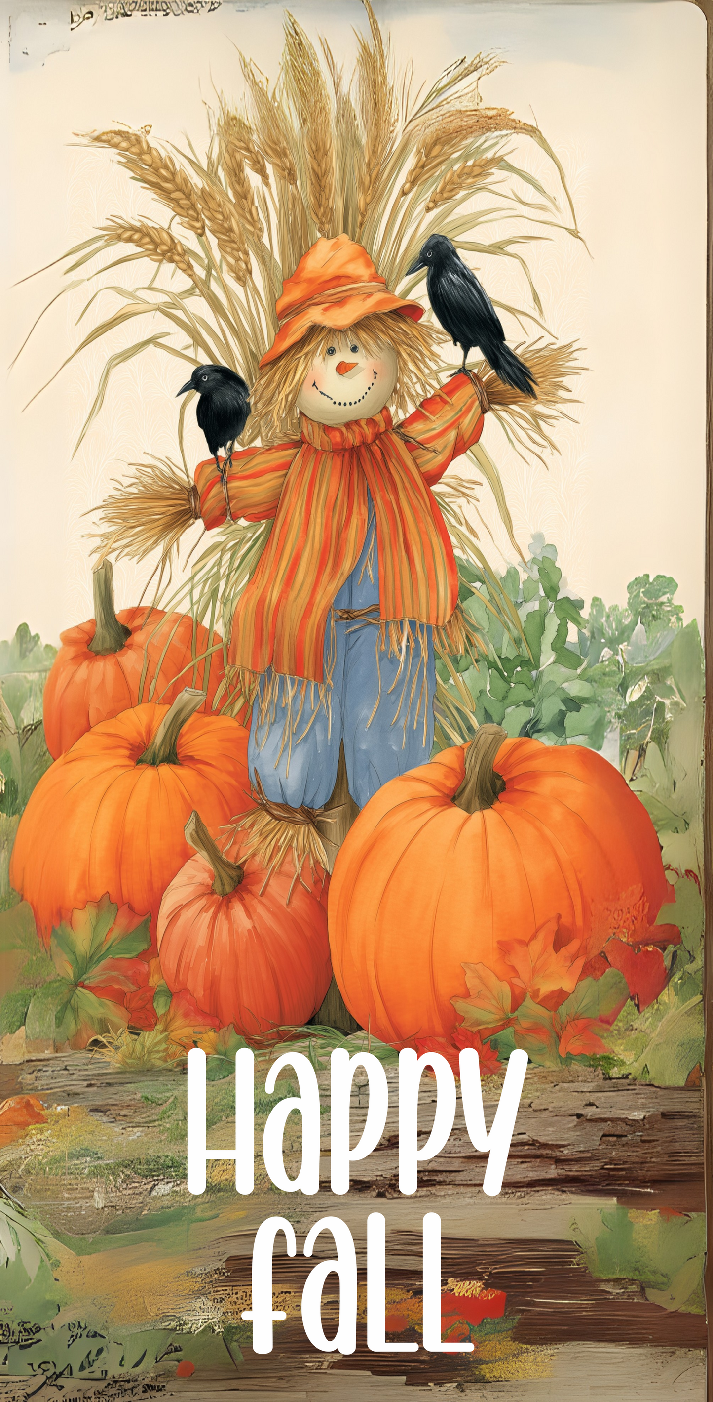 Happy Fall Scarecrow 6 x 12 Sign