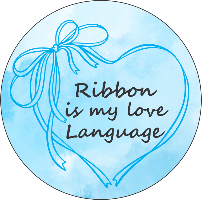 Ribbon is my love language Keychain – Double Sided | 1.9" x 1.9" | Multiple Colors