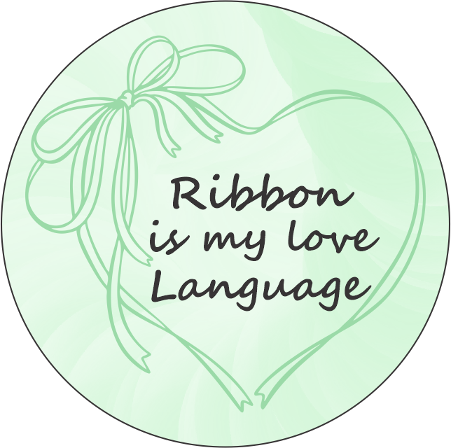 Ribbon is my love language Keychain – Double Sided | 1.9" x 1.9" | Multiple Colors