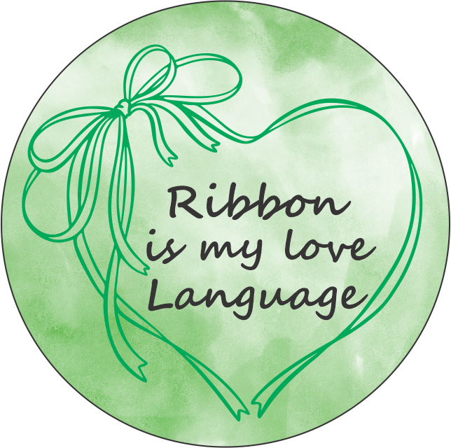 Ribbon is my love language Keychain – Double Sided | 1.9" x 1.9" | Multiple Colors