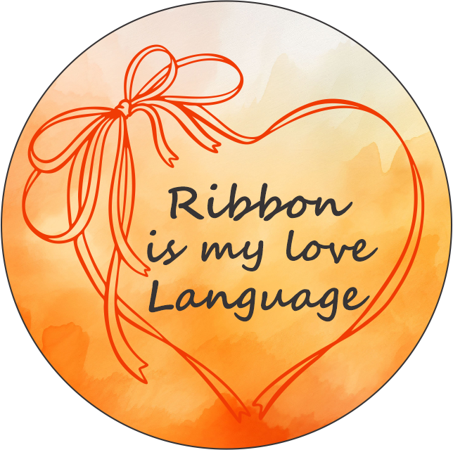 Ribbon is my love language Keychain – Double Sided | 1.9" x 1.9" | Multiple Colors