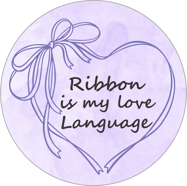 Ribbon is my love language Keychain – Double Sided | 1.9" x 1.9" | Multiple Colors