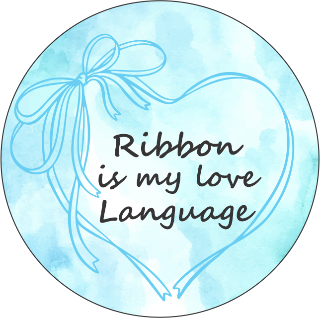 Ribbon is my love language Keychain – Double Sided | 1.9" x 1.9" | Multiple Colors
