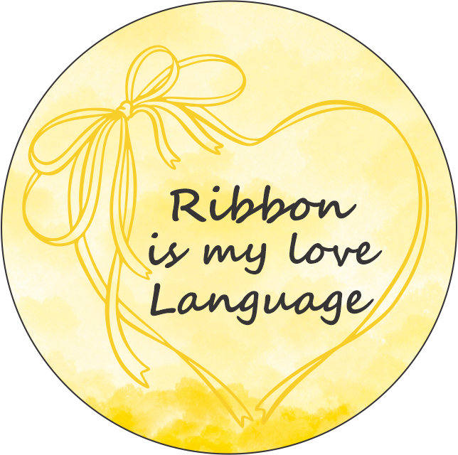 Ribbon is my love language Keychain – Double Sided | 1.9" x 1.9" | Multiple Colors
