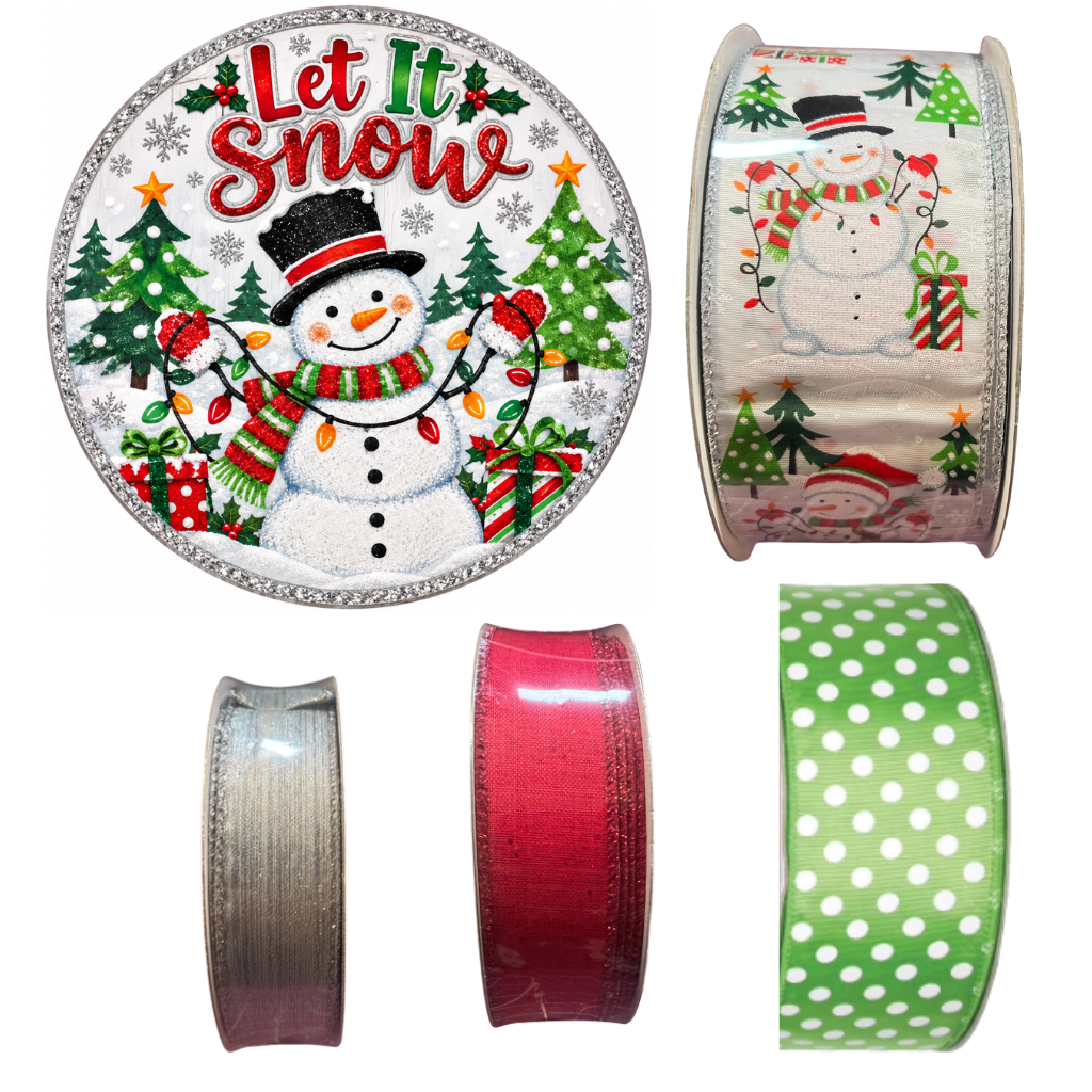 Let it snow Sign and Ribbon Set