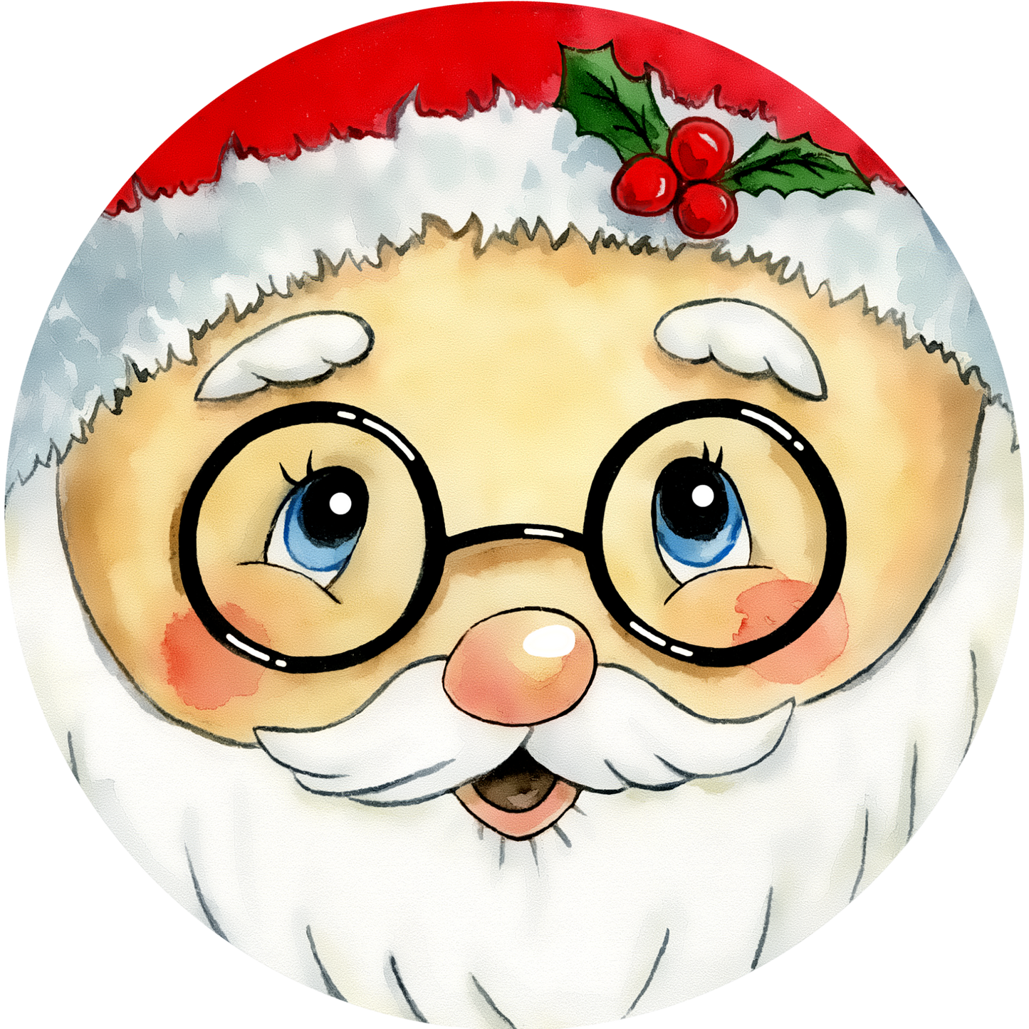 Santa Face Round