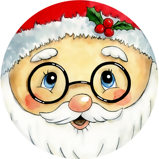 Santa Face Round