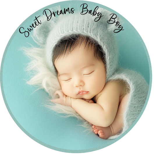 Sweet dreams Asian baby boy Round