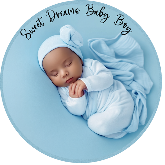 Sweet dreams Latino baby boy Round
