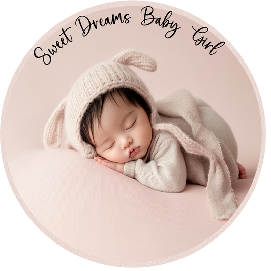Sweet dreams Asian baby girl Round