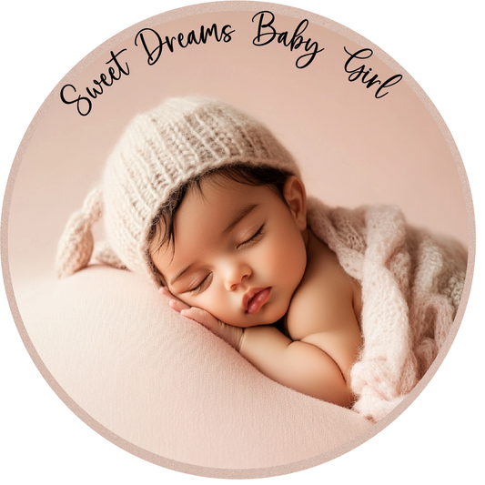Sweet dreams Latino baby girl Round