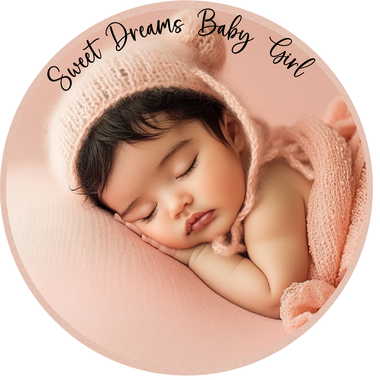 Sweet dreams Middle Eastern baby girl Round