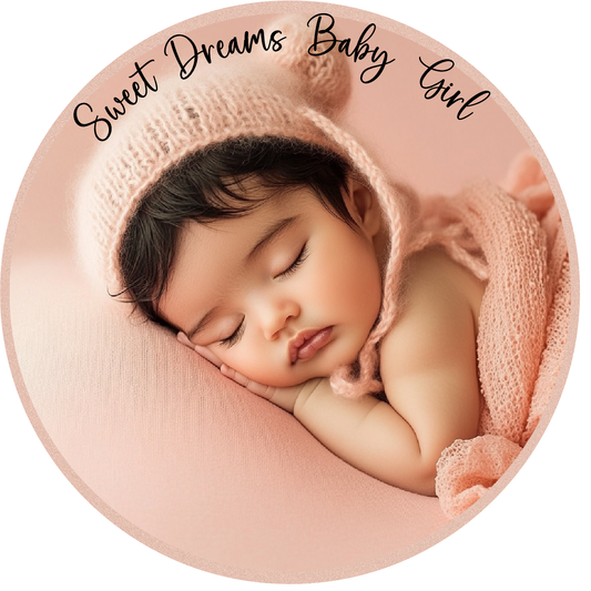 Sweet dreams Middle Eastern baby girl Round