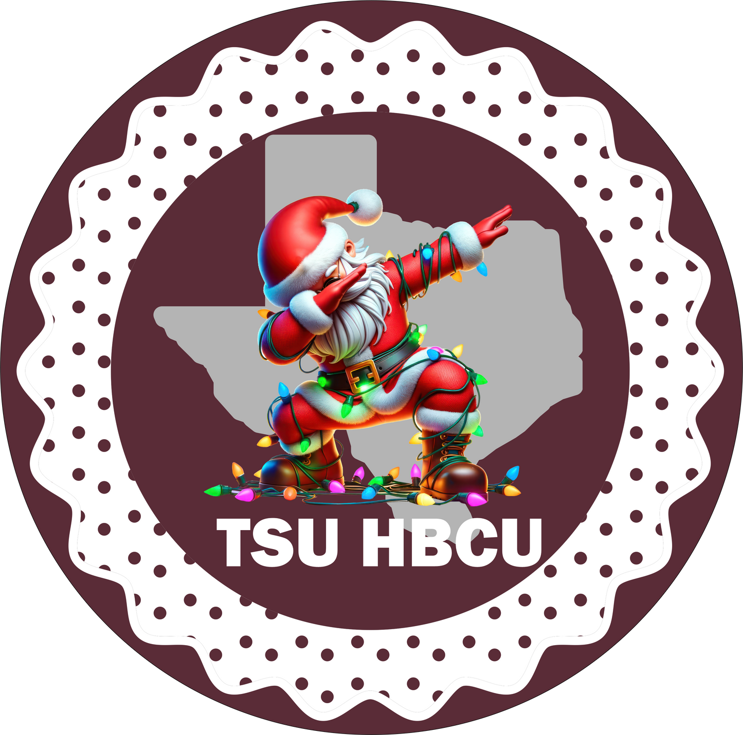 TSU HBC Dabbing Santa Round Sign