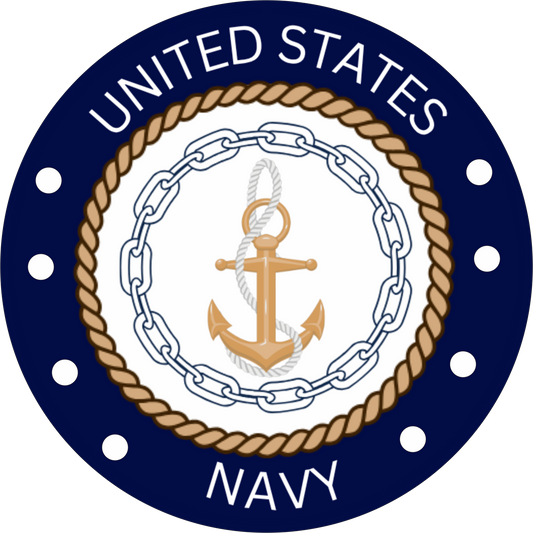Navy Round Sign