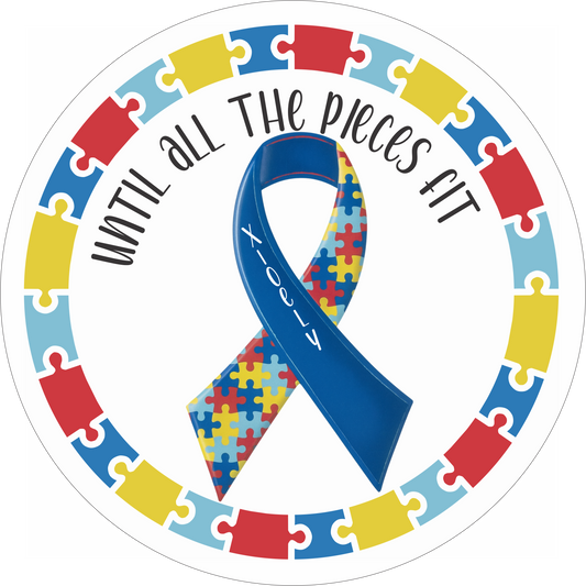Personalized Autism awareness Sign Round