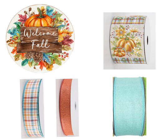 Welcome Fall Sign and Ribbon Set
