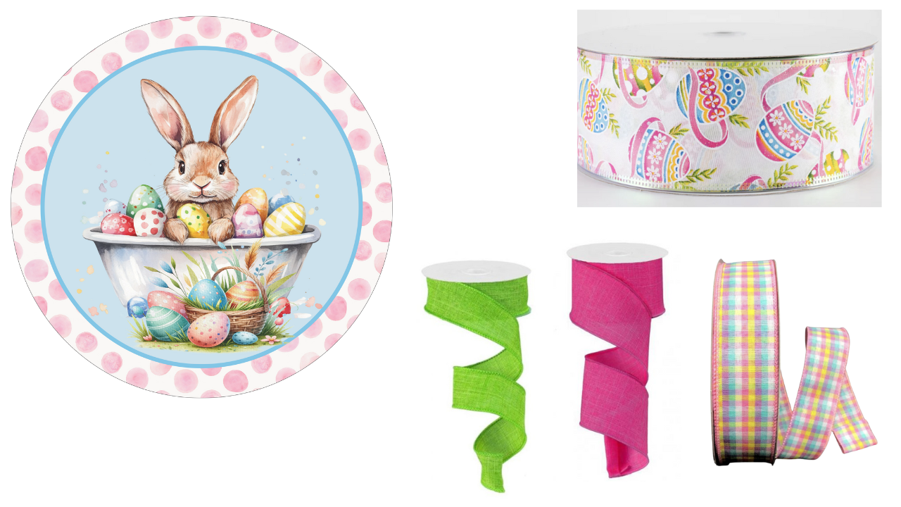 Easter Sign and Ribbon Set