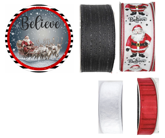 Believe in Santa Sign and Ribbon Set
