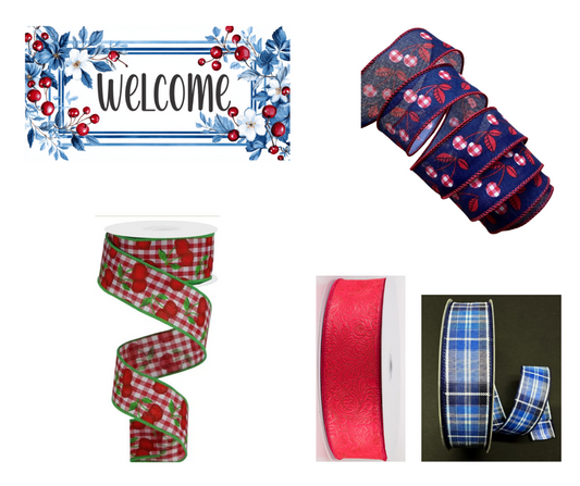 Welcome Cherries Sign and Ribbon Set