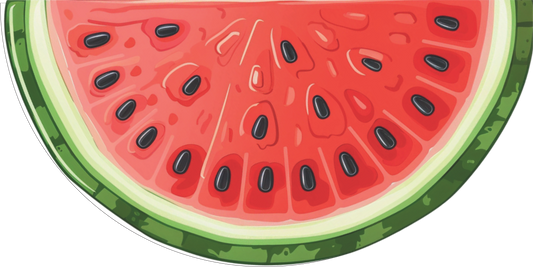 Watermelon slice 6x12 Half Circle